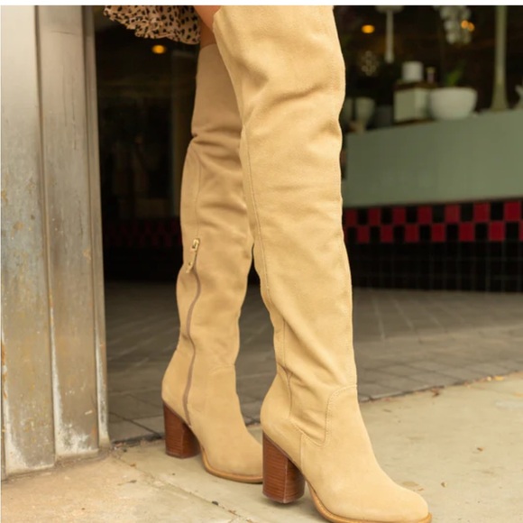 Kelsi Dagger Shoes - NWOB Kelsi Dagger Brooklyn Logan Fawn Suede Over-the-Knee Women's Boots 8